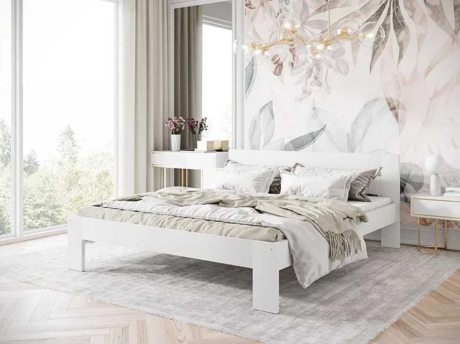 krevet Lucija 160x200 cm bijeli drveni okvir