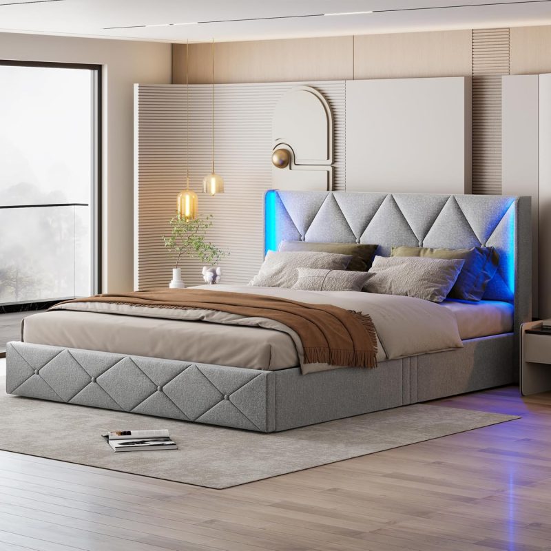 Tapecirani krevet ADFUNITT 160 x 200 cm s LED uzglavljem
