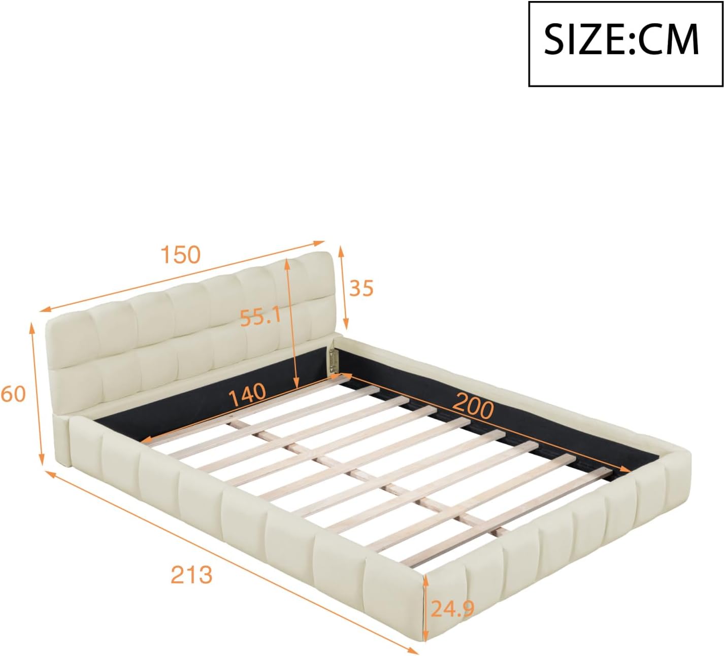 Tapecirani krevet S02 140 x 200 cm - Slika 4