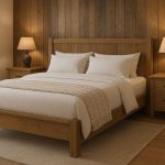 Spavaća soba u toplim zemljanim tonovima s prirodnim tekstilima