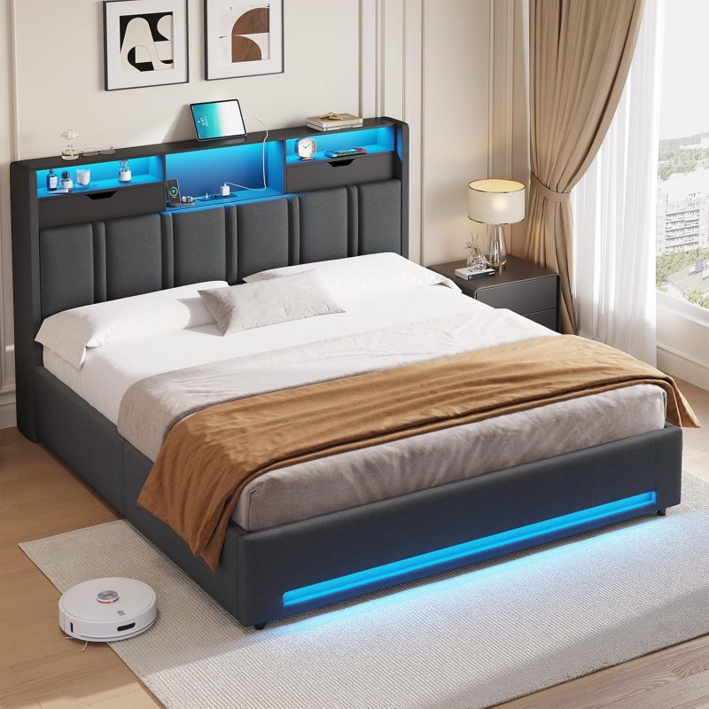 DICTAC krevet 160 x 200 cm sa LED dodacima i USB-C punjačem