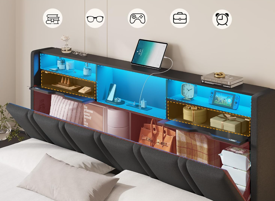 DICTAC krevet 140 x 200 cm sa LED dodacima i USB-C punjačem - Slika 6
