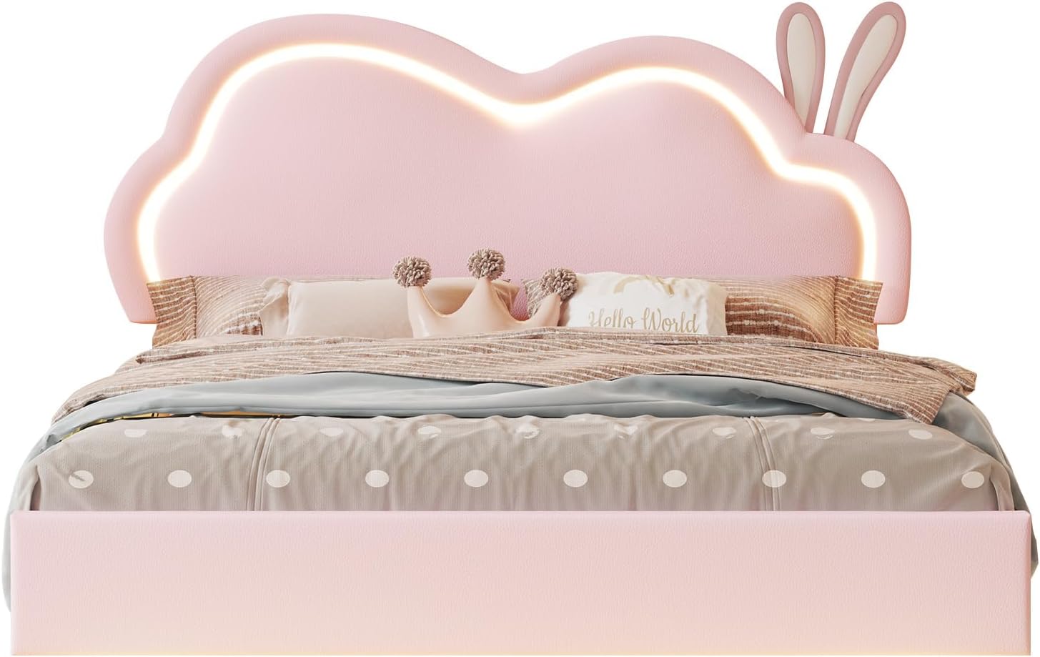 LUXOAK dječji krevet 140 x 200 cm za djevojčice s LED-om - Slika 2