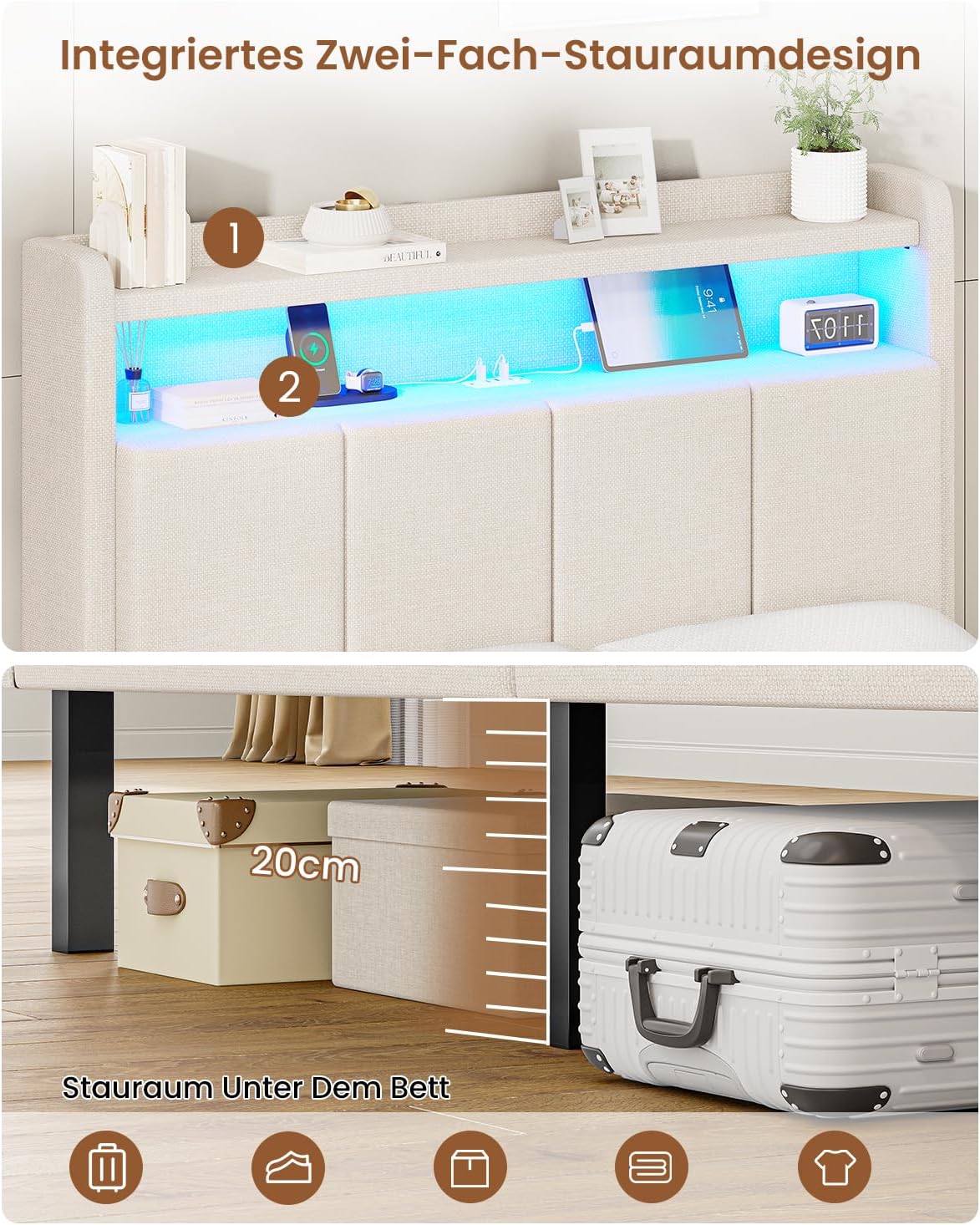 AOGLLATI Shell krevet 90 x 200 cm - Slika 8