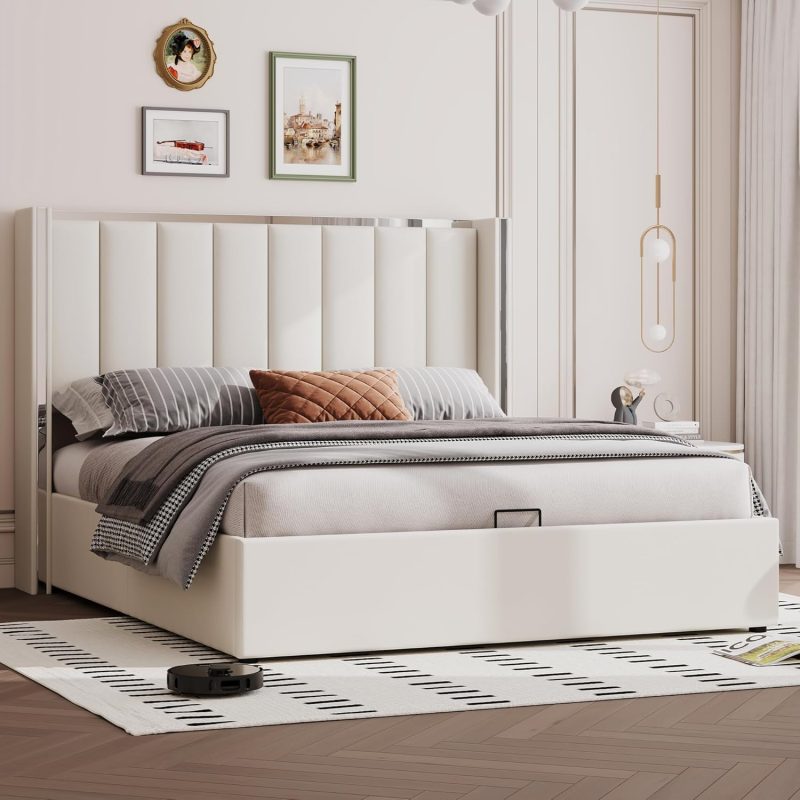 LUXOAK tapecirani krevet 160 x 200 cm s prostorom za odlaganje