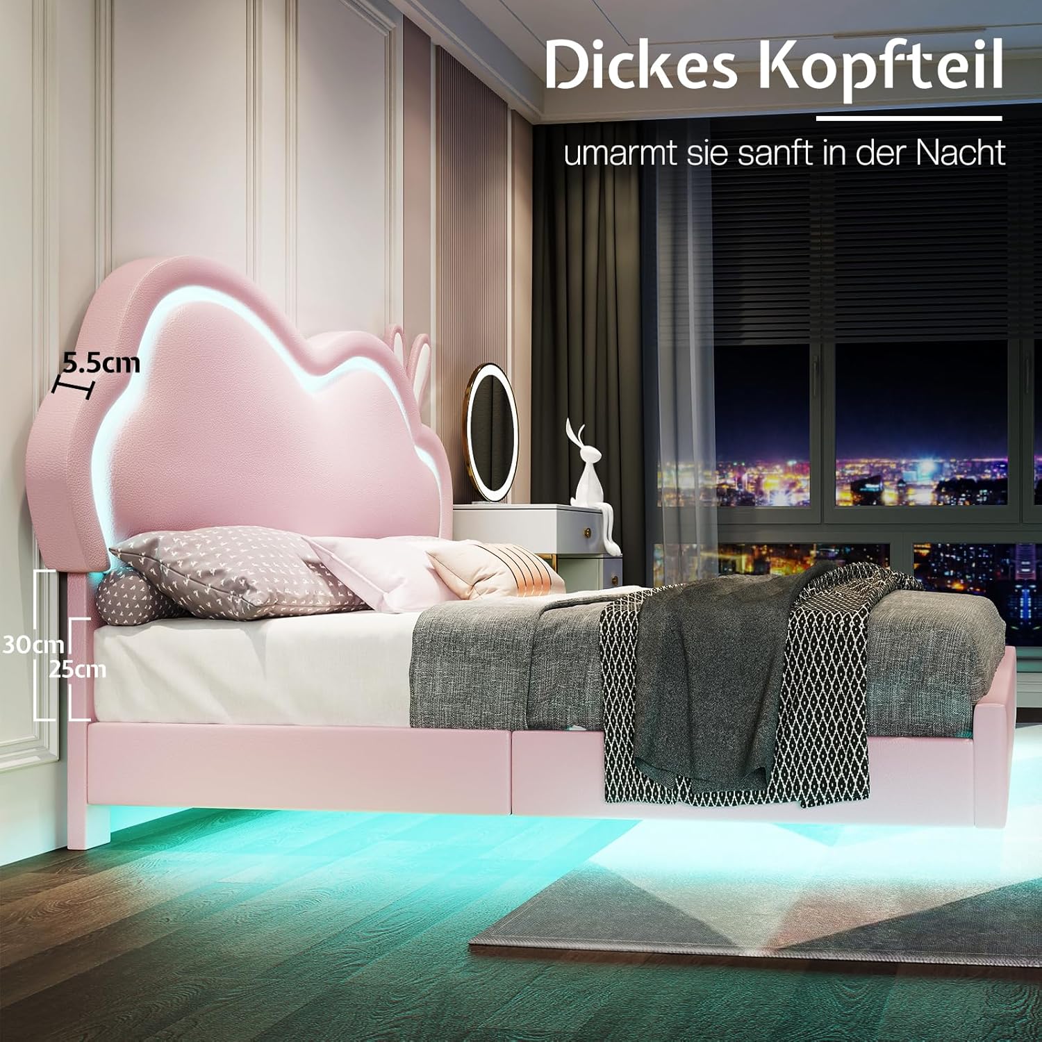 LUXOAK Pink dječji krevet 90 x 200 cm - Slika 2