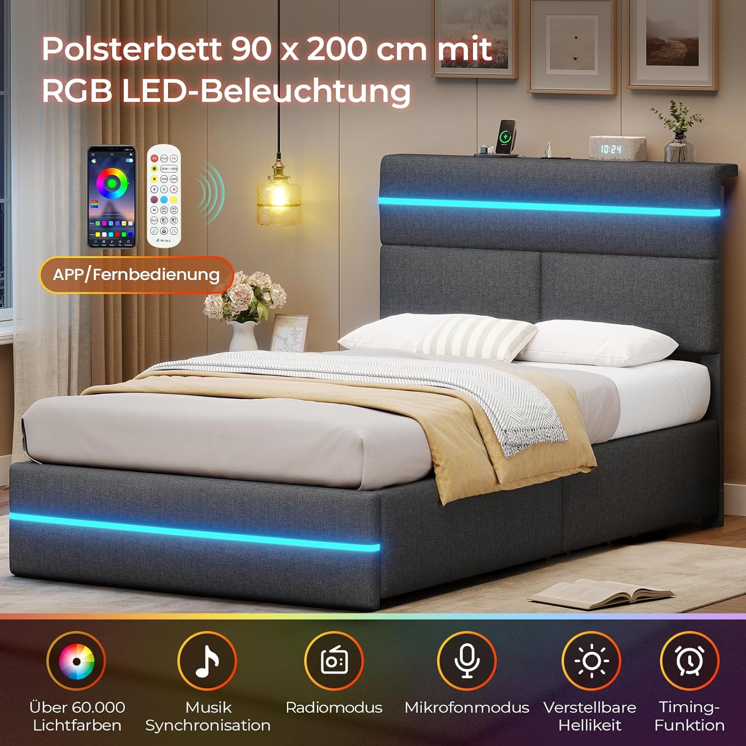 AOGLLATI Moon krevet 90 x 200 cm - Slika 7