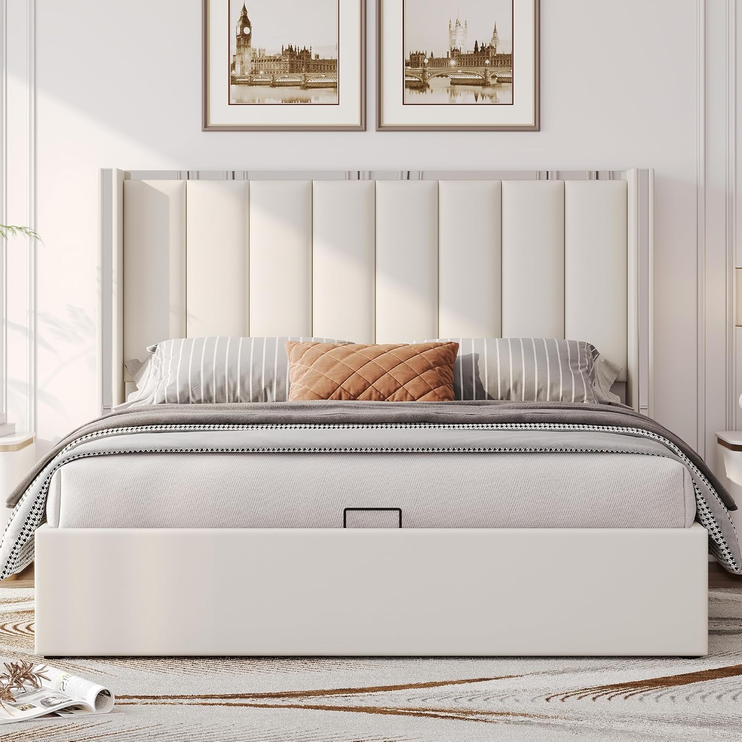 LUXOAK tapecirani krevet 160 x 200 cm s prostorom za odlaganje - Slika 3